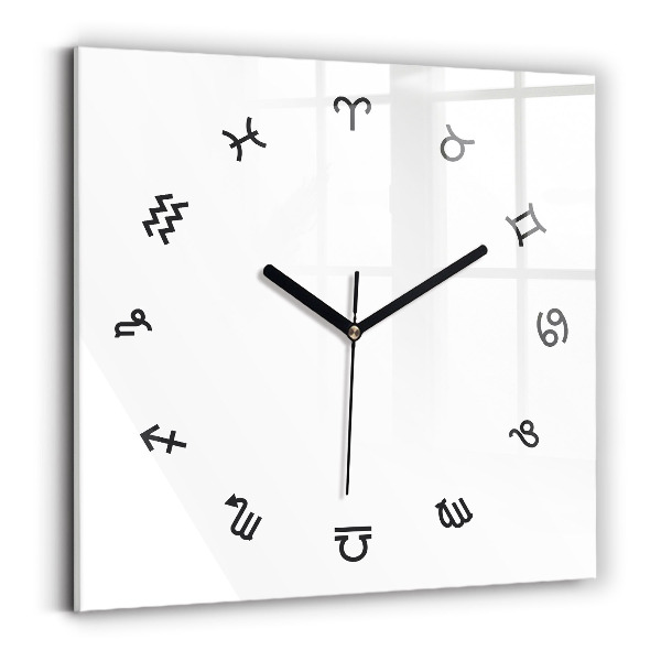 Horloge murale carrée élégant Zodiaques minimalistes