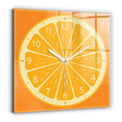 Horloge murale carrée élégant Orange juteuse