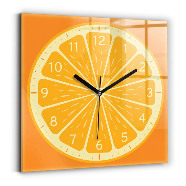 Horloge murale carrée élégant Orange juteuse
