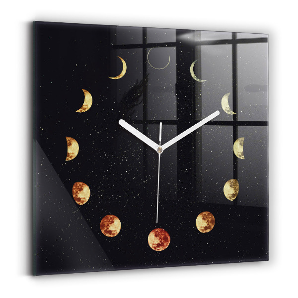 Horloge murale carrée élégant Phases de la lune