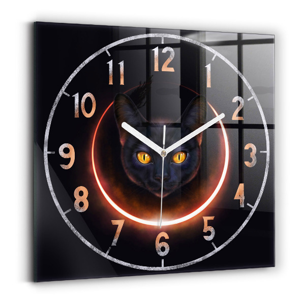 Horloge murale carrée élégant Chat magique