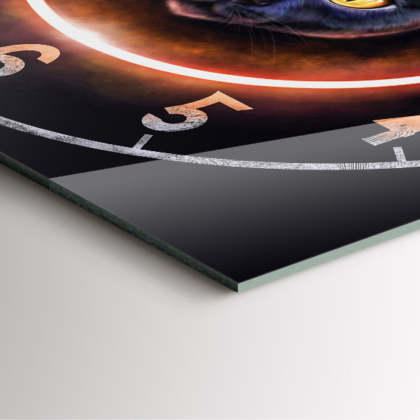 Horloge murale carrée élégant Chat magique