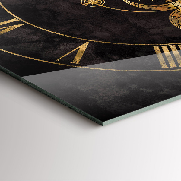 Horloge murale carrée élégant Chiffres romains dorés