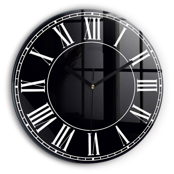 Horloge ronde murale Chiffres romains noirs