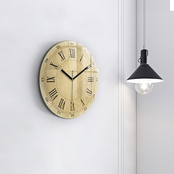 Horloge ronde murale Chiffres romains en bronze