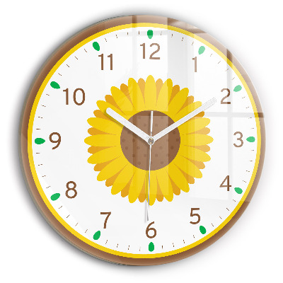 Horloge ronde murale Fleur de tournesol