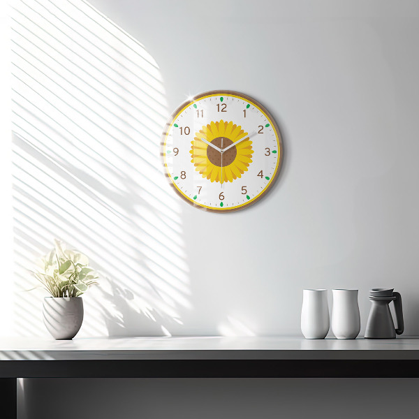 Horloge ronde murale Fleur de tournesol