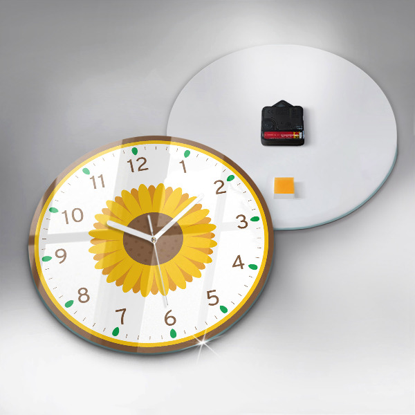 Horloge ronde murale Fleur de tournesol