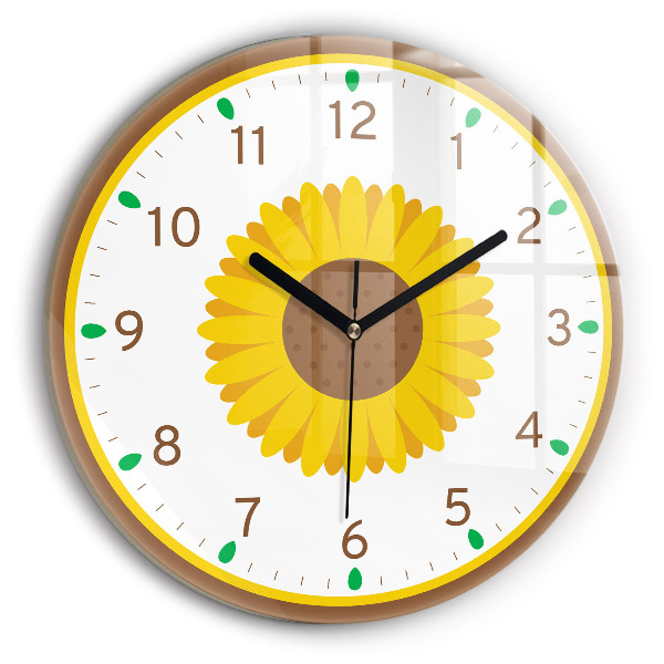 Horloge ronde murale Fleur de tournesol