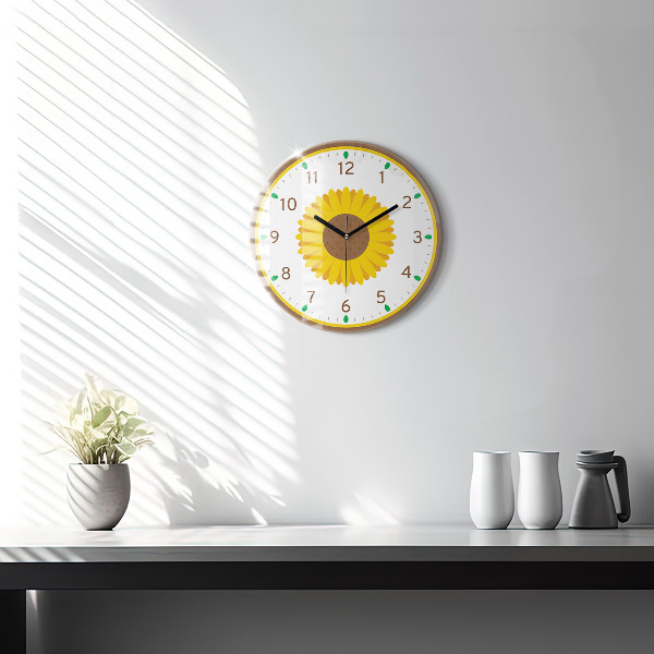 Horloge ronde murale Fleur de tournesol