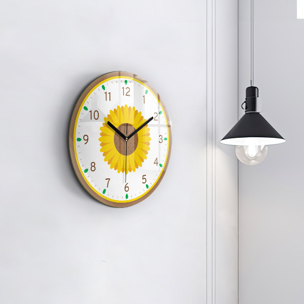 Horloge ronde murale Fleur de tournesol