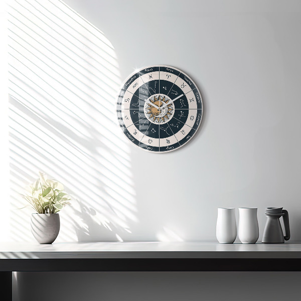 Horloge ronde murale Constellations du zodiaque