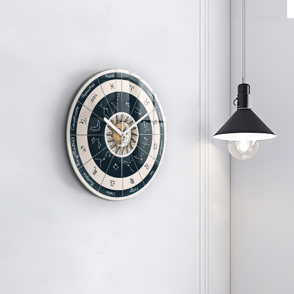 Horloge ronde murale Constellations du zodiaque
