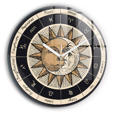 Horloge ronde murale Le Soleil et les Zodiaques