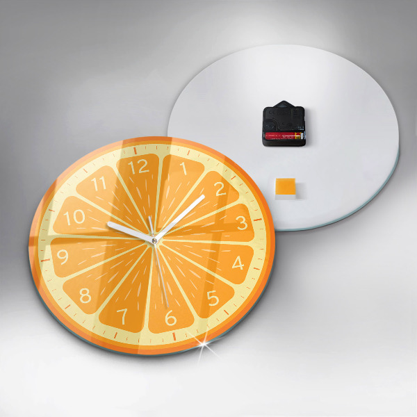 Horloge ronde murale Orange juteuse