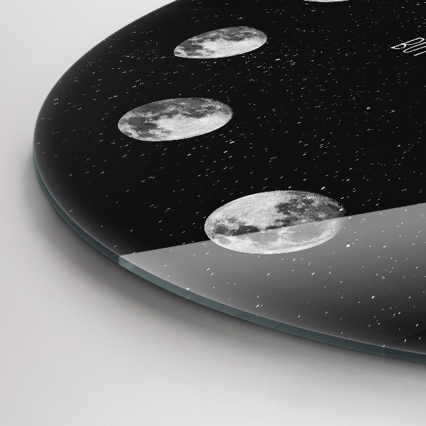 Horloge ronde murale Phases de la lune et inscription