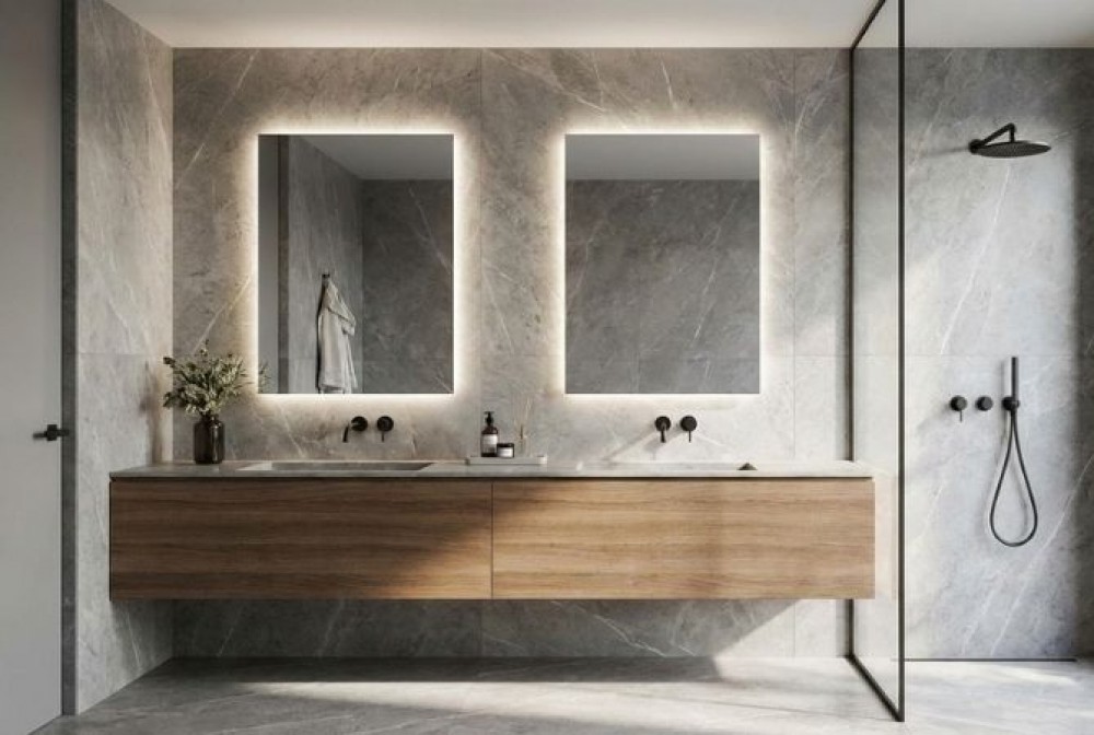 deux miroirs pour la salle de bain